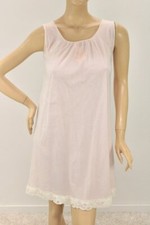 Vintage Nightie Nightgown Soft Nylon Pink Chiffon Overlay Size Small