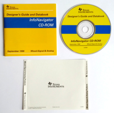 Cd-Rom Texas Instruments Designer's Guide And Database Mixed Signal & Analog(Z10