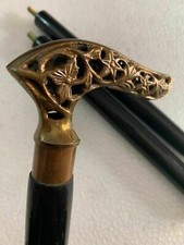 Antique Brass Designer Head Handle Style Wooden Walking Stick Cane Handmade Gift