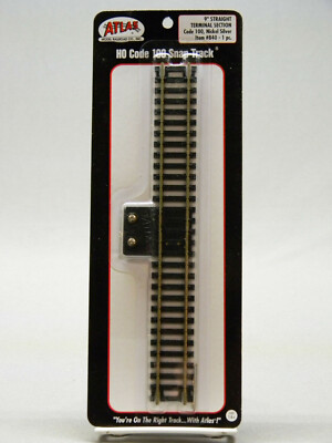 ATLAS 840 HO CODE 100 9'' STRAIGHT TERMINAL TRACK nickel silver rail ATL840 NEW