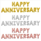 16" Happy Anniversary Bunting Foil Baloons Wedding Anniversary Confetti Balloons