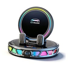 15W MagSafe Car Mount Charger with 7-Color RGB Light, Car Phone Holder Black