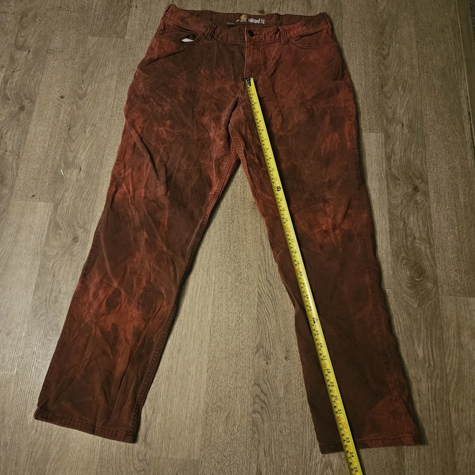 Carhartt Jeans Mens 38x34 Orange 102517 R25 Relaxed FIT Denim - Image 4 of 4