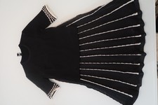 MISSONI Style Black  White Striped Knit Skirt  Top Set - Size 4 - Elegant