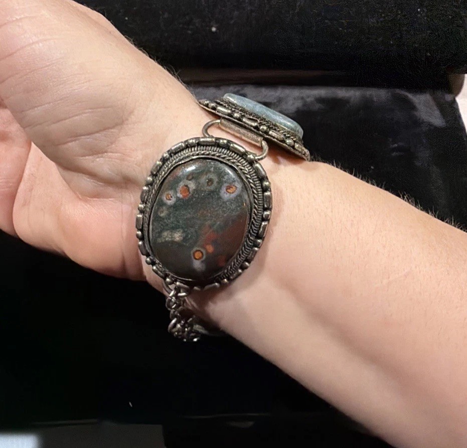 Vintage Multi-Stone Statement Bezeled Silver-tone… - image 19