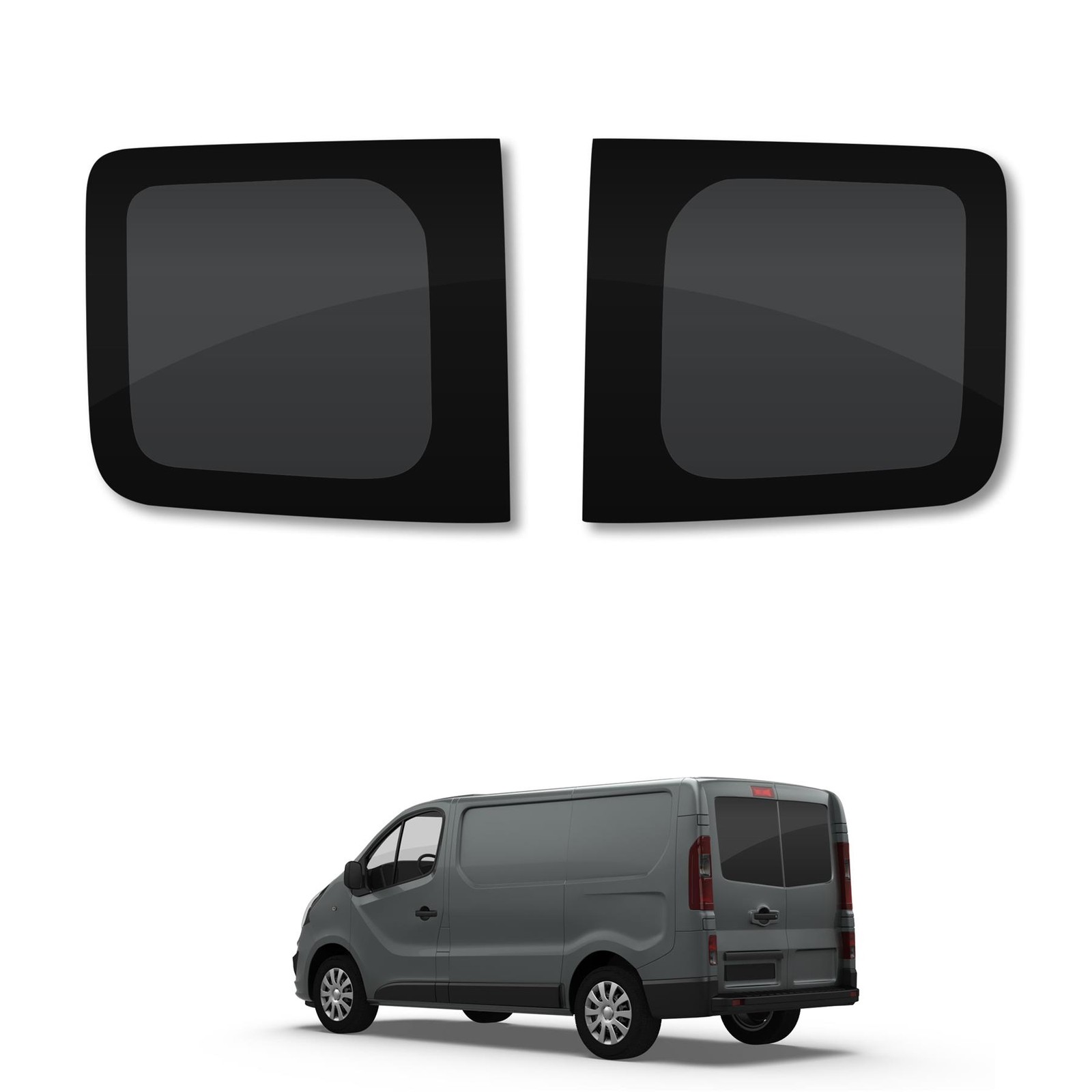 Nissan NV300 (2016-2021) Rear Pair Barn Door Dark Tint Privacy Windows Glass
