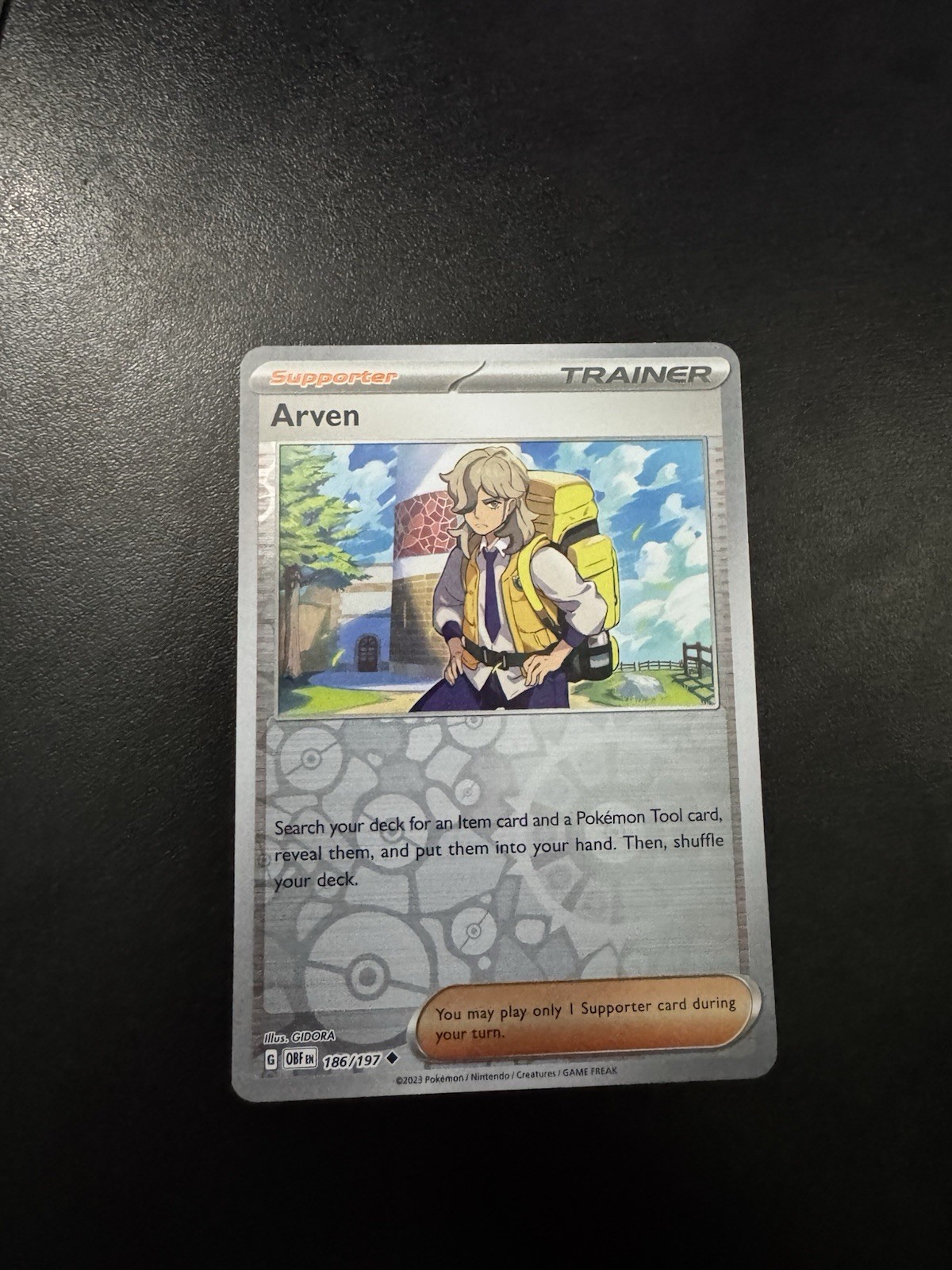 Arven 186/197 Sv03: Obsidian Flames Reverse Holo- Near Mint, Pokemon TCG