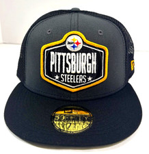 Pittsburgh Steelers NFL New Era 2021 "Draft" Fitted Hat~ Graphite Gray/Black