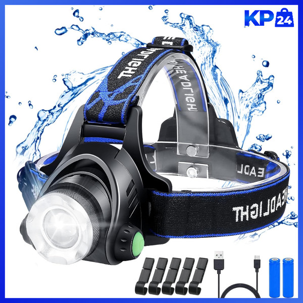 Led Stirnlampe Usb Wiederaufladbar 800 Lumen IP64 Wasserdicht 3 Modi 90°-image