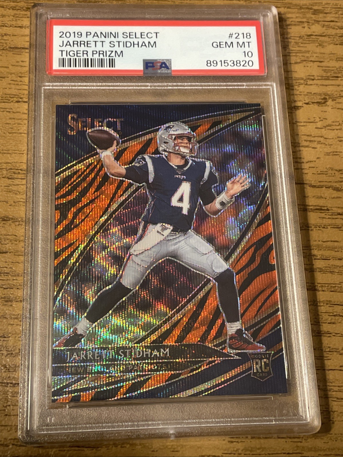 Jarrett Stidham RC 2019 Panini Select #218 Tiger Prizm PSA 10 Gem Mint 🔥
