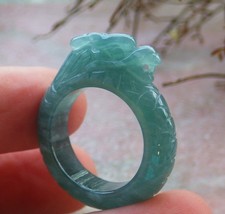 Video Certified Green Natural A JADE Jadeite Dragon RING USA. 6.5    708338 AS
