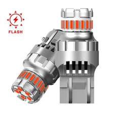 2/4x 7443 7440 LED Red Strobe Flash Blinking Brake Stop Tail Parking Light Bulbs