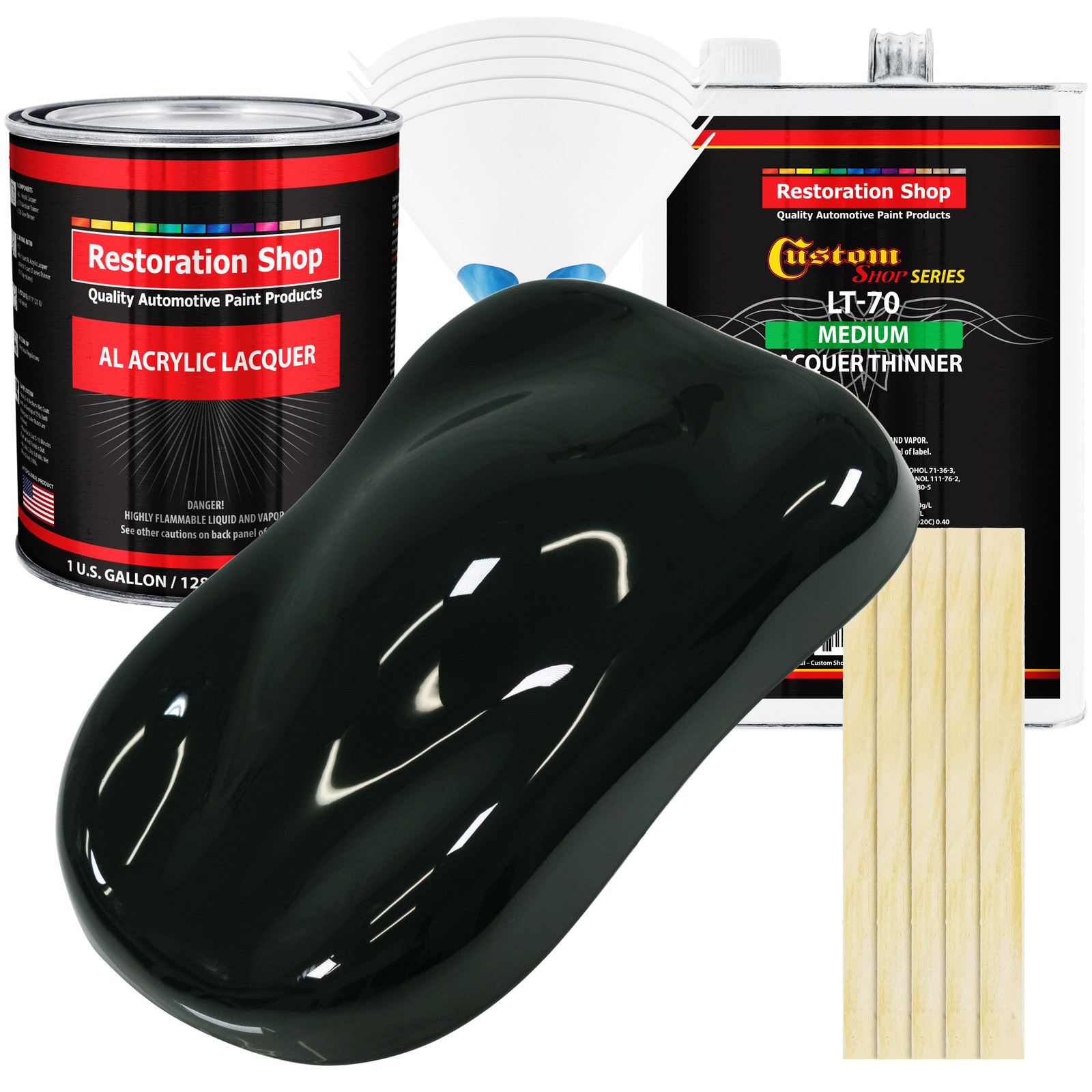 Rock Moss Green Acrylic Lacquer Gallon Auto Paint Kit with Medium Thinner