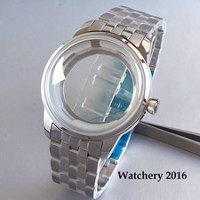 New 40mm Watch Case Strap Set For NH35 NH36  Mineral Glass Steel NH35 Case