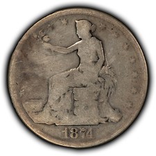 1874 $1 Silver Trade Dollar - Authentic US Coin - SKU-B5577