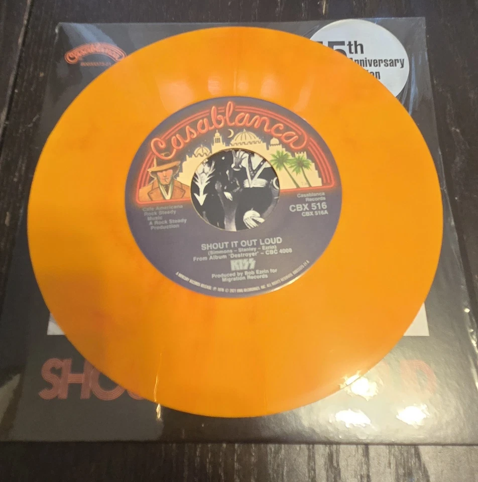 KISS Shout It Out Loud 45th Orange Anniversary Vinyl Sweet Pain 45 - Image 2 of 4