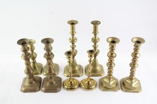 Vintage Brass Candlestick Holders Pairs Of Various Styles & Size Job Lot 4460g
