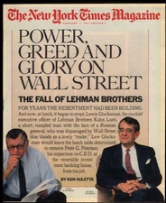 NY TIMES MAGAZINE 2/17 1985 Lehman Brothers collapse; Henri Rousseau