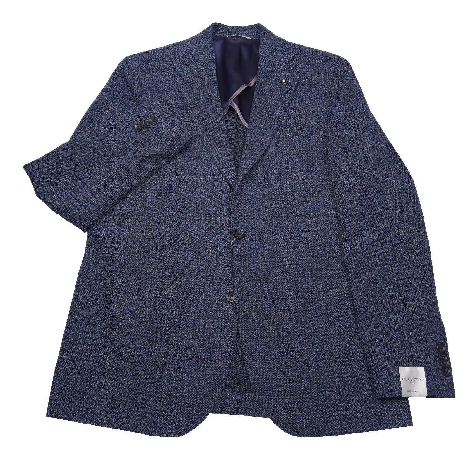 Jack Victor Hampton Sport Coat Mens 42R Blue Super 130s Wool Blazer Jacket