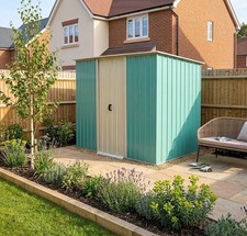 Metal Garden Storage Shed Outdoor Tool Store House Steel Lockable Green 6x4