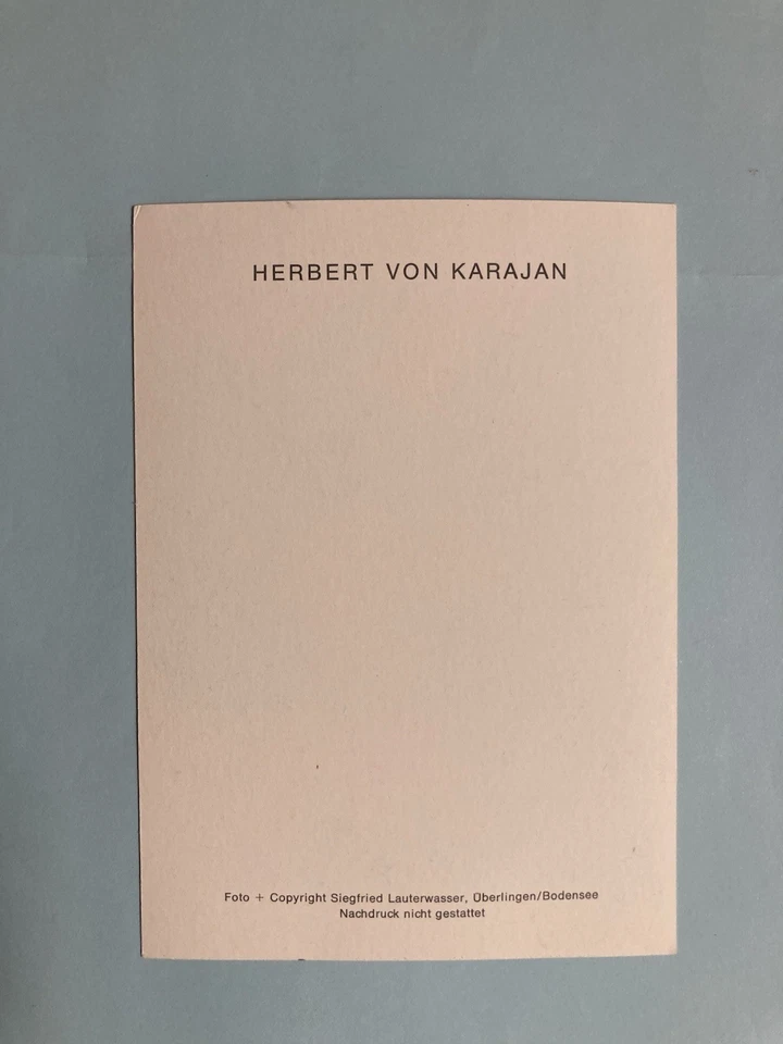Herbert von Karajan Original signierte Autogrammkarte - Bild 2 von 2