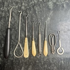 Antique selection of 8 Button Hooks – c1900 onwards 