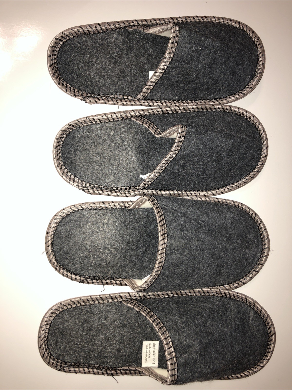 Thin Size 8 1/2-9 1/2 White Stitch Trim X2 Pairs