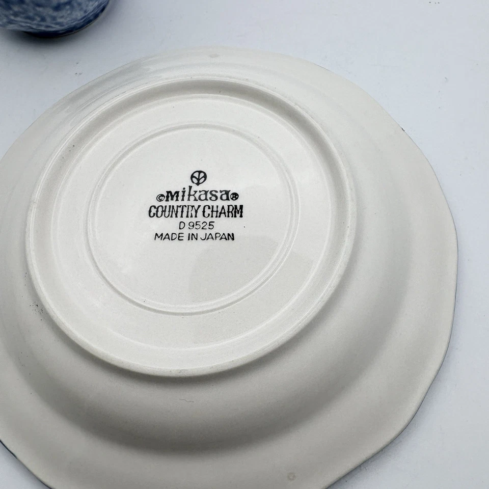 Juego de platillos taza azul Kentucky vintage Mikasa Country Charm gres 9525 Japón Foto 4 de 4