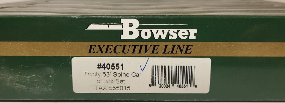 Bowser Executive Line Trinity 53' Spine Car 5-Unit Set TTAX 555155 HO #40551 - Image 4 of 4