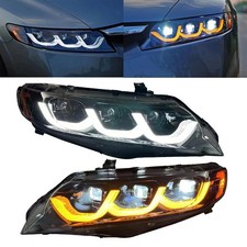 Headlights For 2006-2011 Honda Civic 4 Door Sedan Projector Headlamp Animation