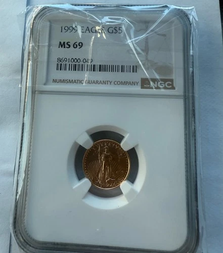 U.S. Mint American Eagle 1999 $5 Gold Coin NGC MS 69 Certified