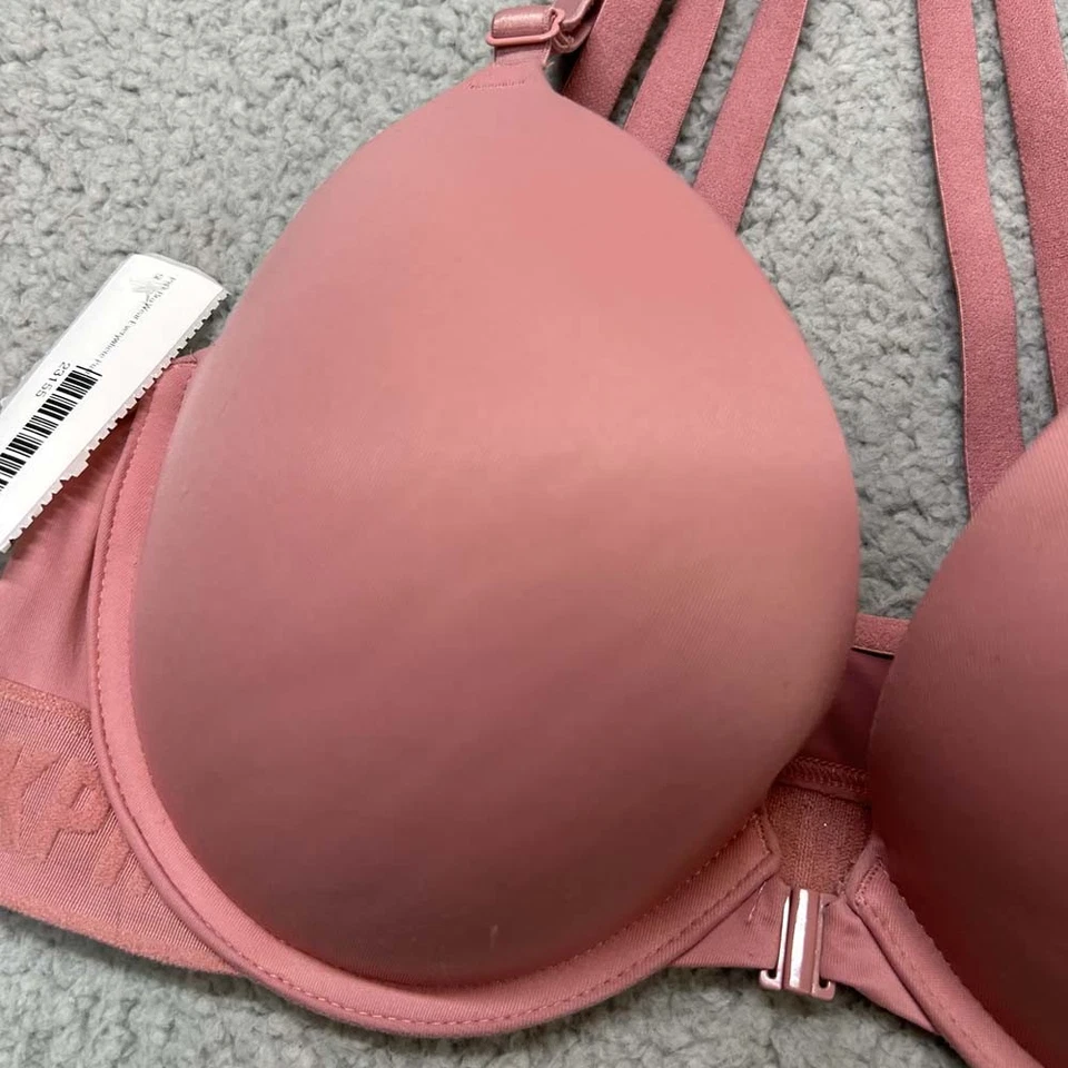 Pink Bra 36C Push Up Bra Wear Everywhere Push-Up Racerback Strappy VS Victoria S - Image 3 of 4