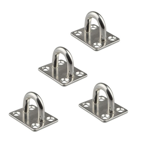 Ganchos de techo de placa de acero inoxidable de 4 piezas ojos de almohadilla de alta resistencia