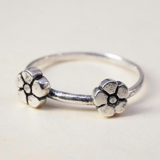 Size 5.5, vintage Sterling silver handmade ring, 925 flower