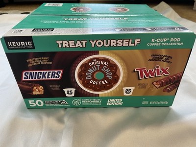 Original Donut Shop, Snickers & Twix Coffee Variety Pack Flavored K-Cup 50 count