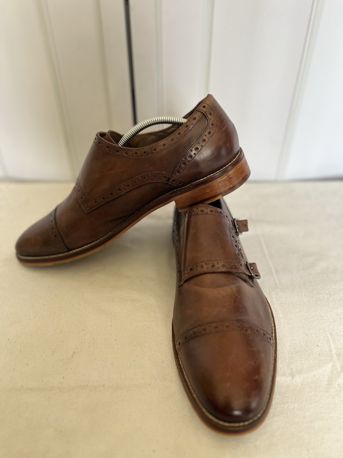 Johnston and Murphy Men's Brown Conard Double Mon… - image 1