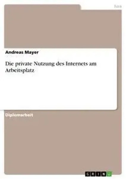 Die Private Nutzung Des Internets Am Arbeitsplatz | Andreas Mayer | Deutsch-image