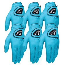 6 NEW Callaway Opti Color Golf Glove Aqua - Women's Size L RH