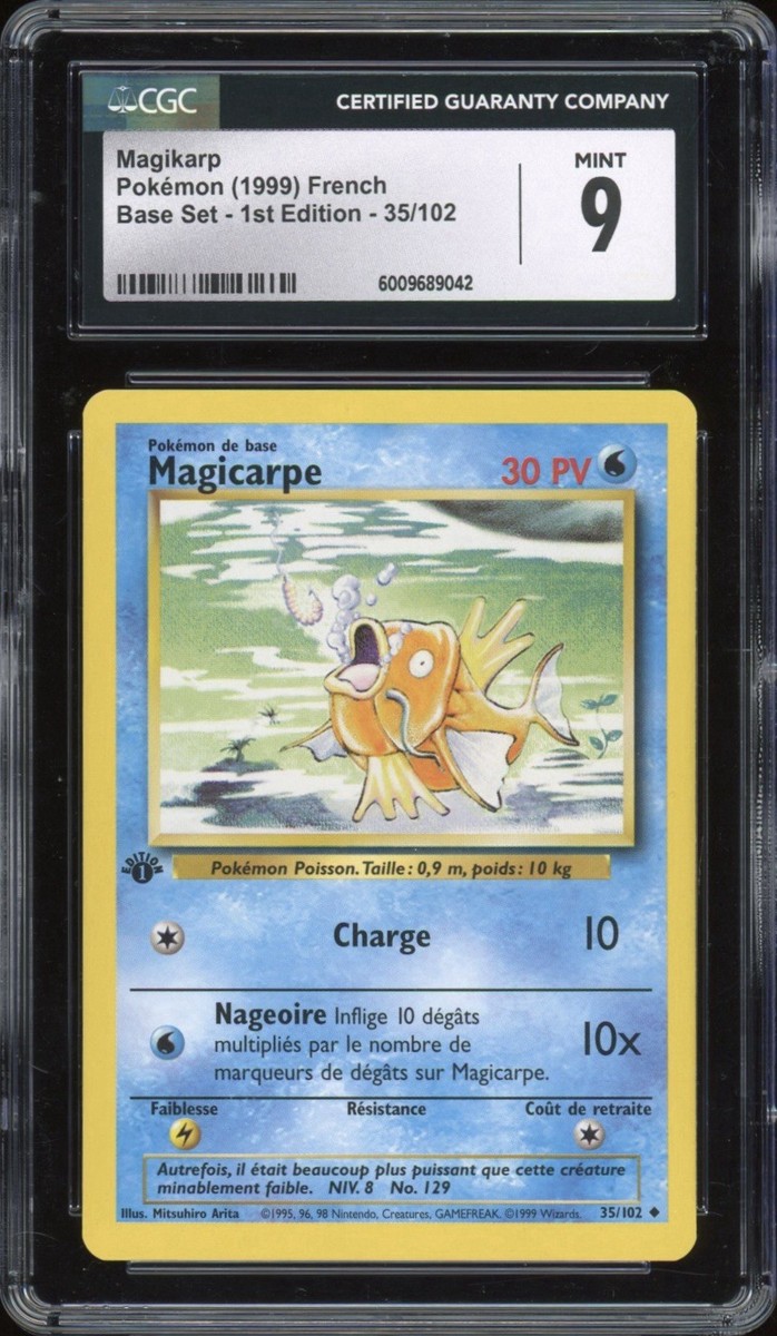 1999 Pokemon FRENCH 1st Edition Base Set Magicarpe-Magikarp 35/102