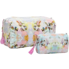 Laura Park Brooks Avenue Cosmetic Bags SET Large & Small (2) - $74 Retail New!