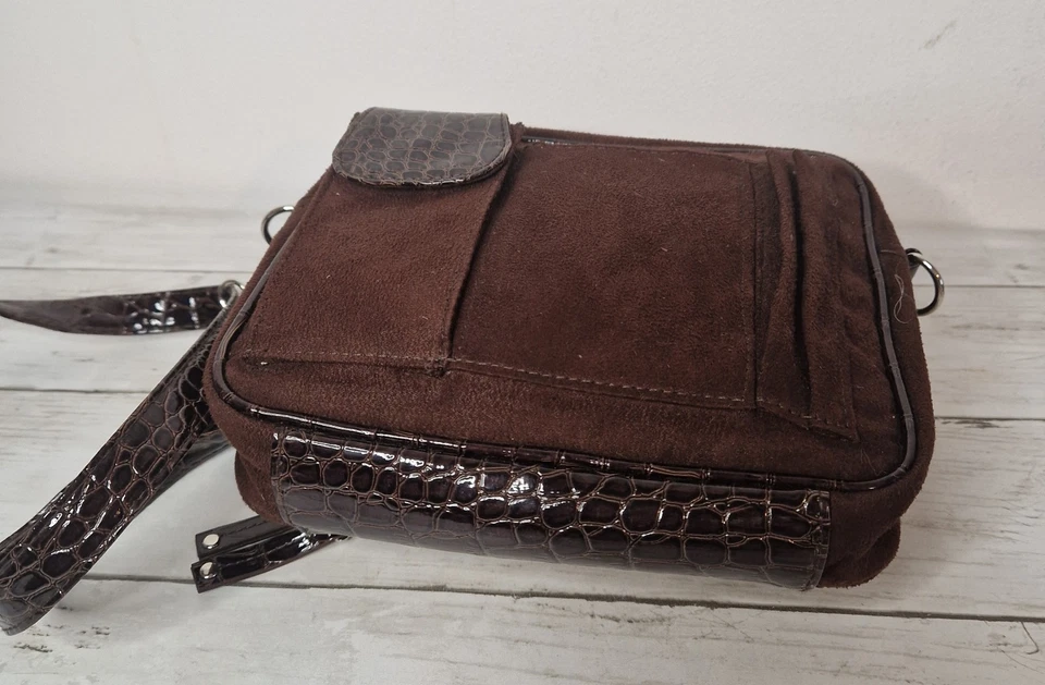 MOIRA C brown Faux crocodile skin crossbody bag (B57) - Image 3 of 4