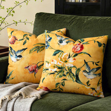 Decorative Velvet Throw Pillow Covers 18X18 Set of 2, Double-Sided Mustard Yello
