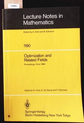 Optimization and Related Fields. Proceedings of the ''G. Stampacchia Internationa