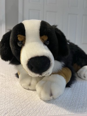 Bernese Mountain Dog Large Plush Realistic E&J Classic 24  Stuffed Animal Laying
