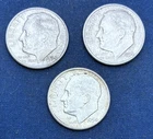 1954, 1954-D, 1954-S  Roosevelt Silver Dimes, 3 coin lot