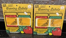 Vtg NIP NOS 2 Packs Canning Jar Labels Country Garden Canning Labels 36 Per Pack