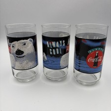 Vintage Coca-Cola Coke Polar Bear Glasses Glass 16oz Always Cool 1995 Set of 8