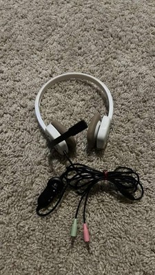 3F Logitech H150 Stereo Headset White w/ Mic 3.5mm Jack PC Mac Skype