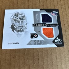 2014 SP Game Used Career DUAL JSY PATCH Steve Mason #CL-SM Columbus Hockey (f3)