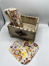 NEW napkins 10 reuseable baby wipes flannel cloth fabric Autumn Flowers Floral